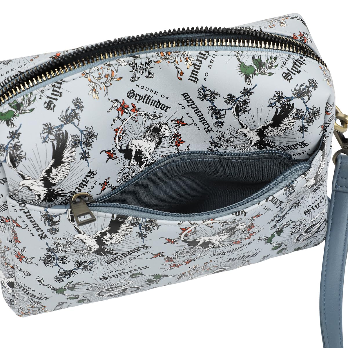 Harry Potter Hogwarts Crest Women's White Floral Crossbody Handbag