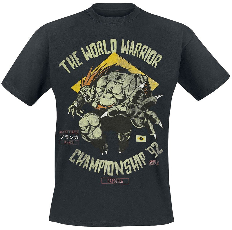 Street Fighter Mens T-Shirt - Capcom World Warrior Championship '92 - Blanka
