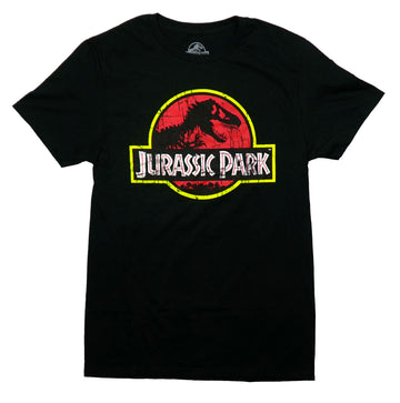 Jurassic Park Mens T-Shirt - Classic Logo In Distressed Pieces