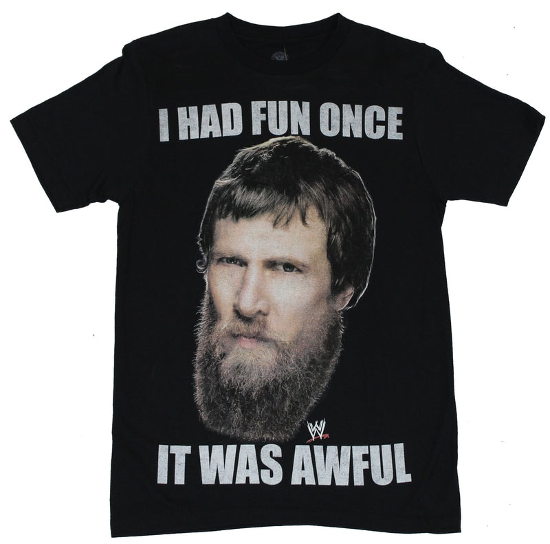 WWE Daniel Bryan Mens T-Shirt - "I Had Fun Once It Was Awful" Face Image
