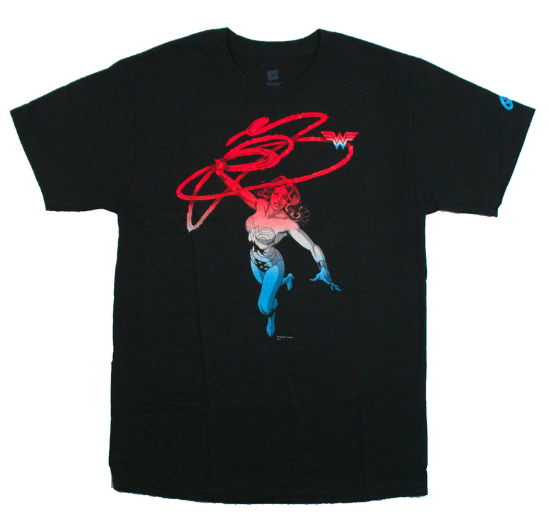 Graphitti Designs Wonder Woman Red Blue Lasso New DEADSTOCK VINTAGE T-SHIRT NOS