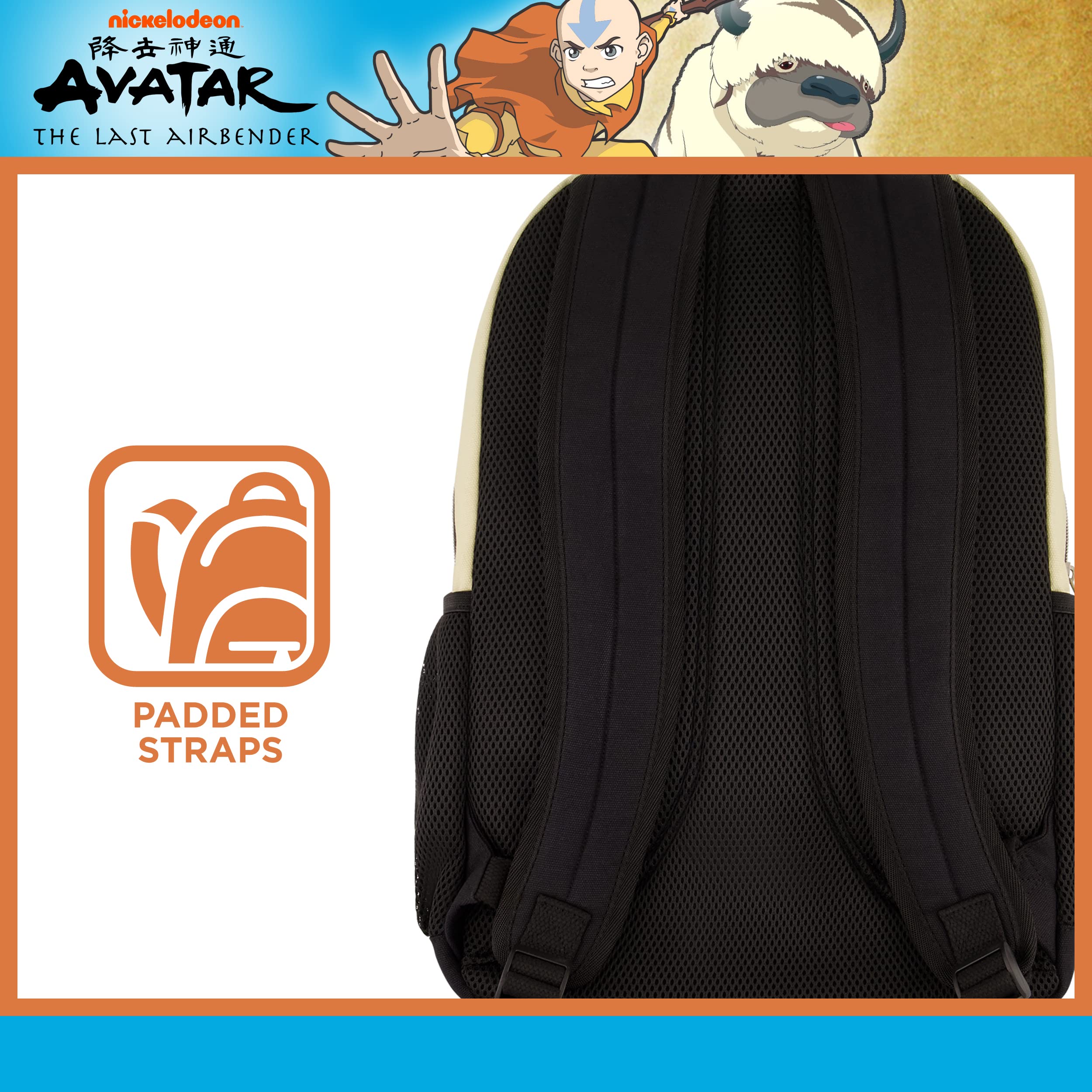 Avatar The Last Airbender 13 Inch Sleeve Laptop Backpack, Appa Yip Yip Padded Computer Bag for Commute or Travel, Multi, Brown