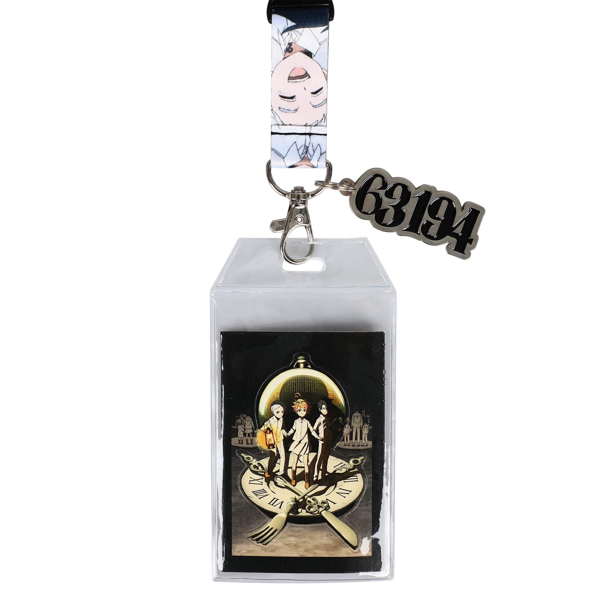The Promised Neverland Lanyard with Clear ID Sleeve and Keychain