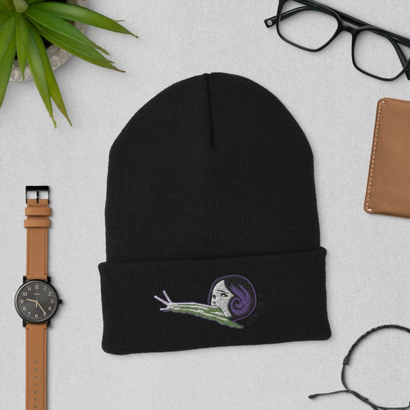 Ripple Junction Junji Ito Collection Slug Girl Head Embroidered Cuff Beanie Officially Licensed