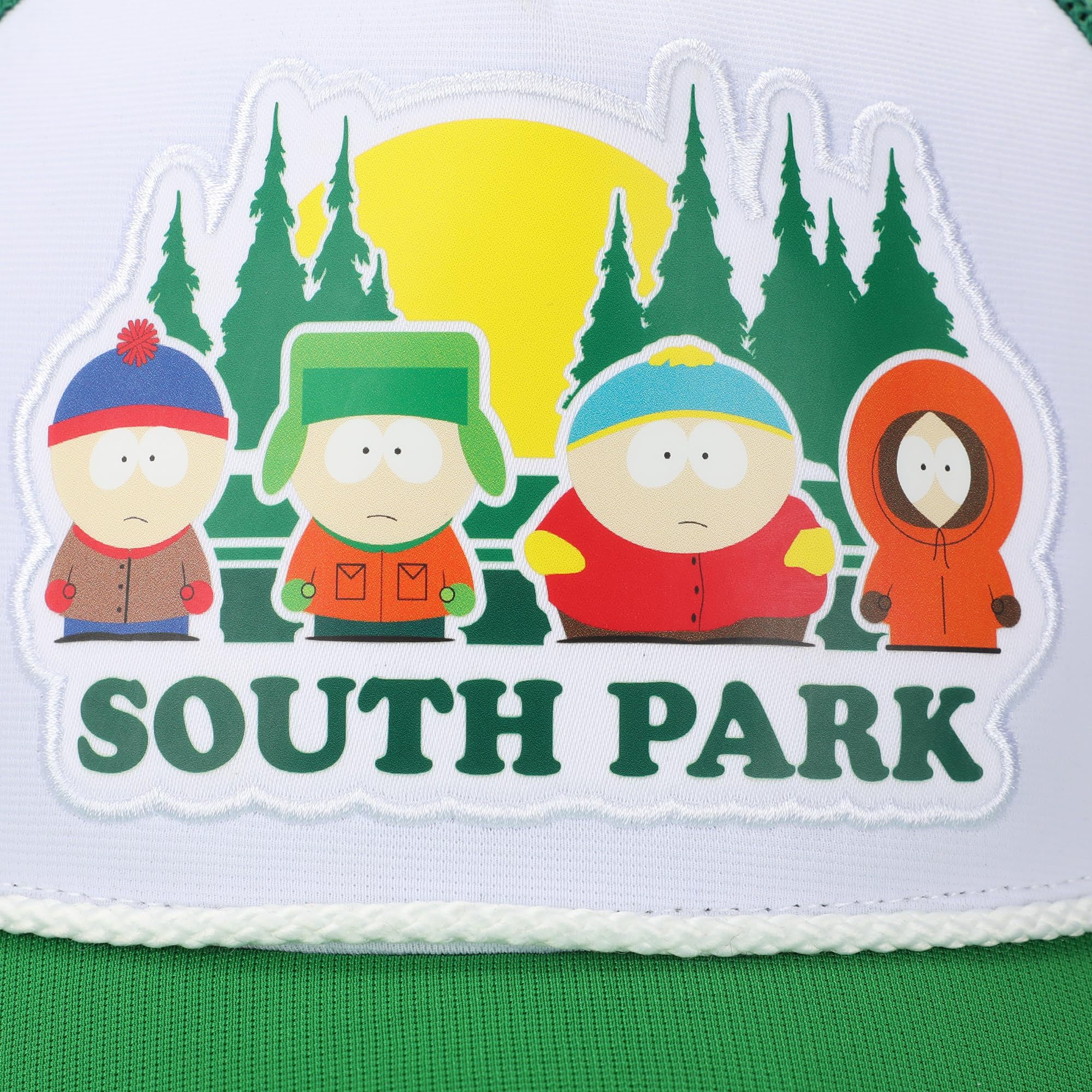 South Park Pine Tree Sunset Adult White Trucker Hat