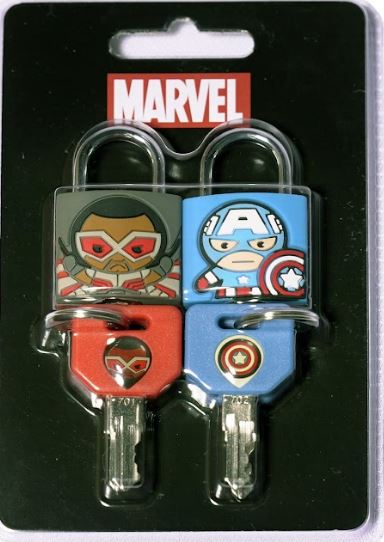 Avengers Captain America and Falcon Padlocks With Keys