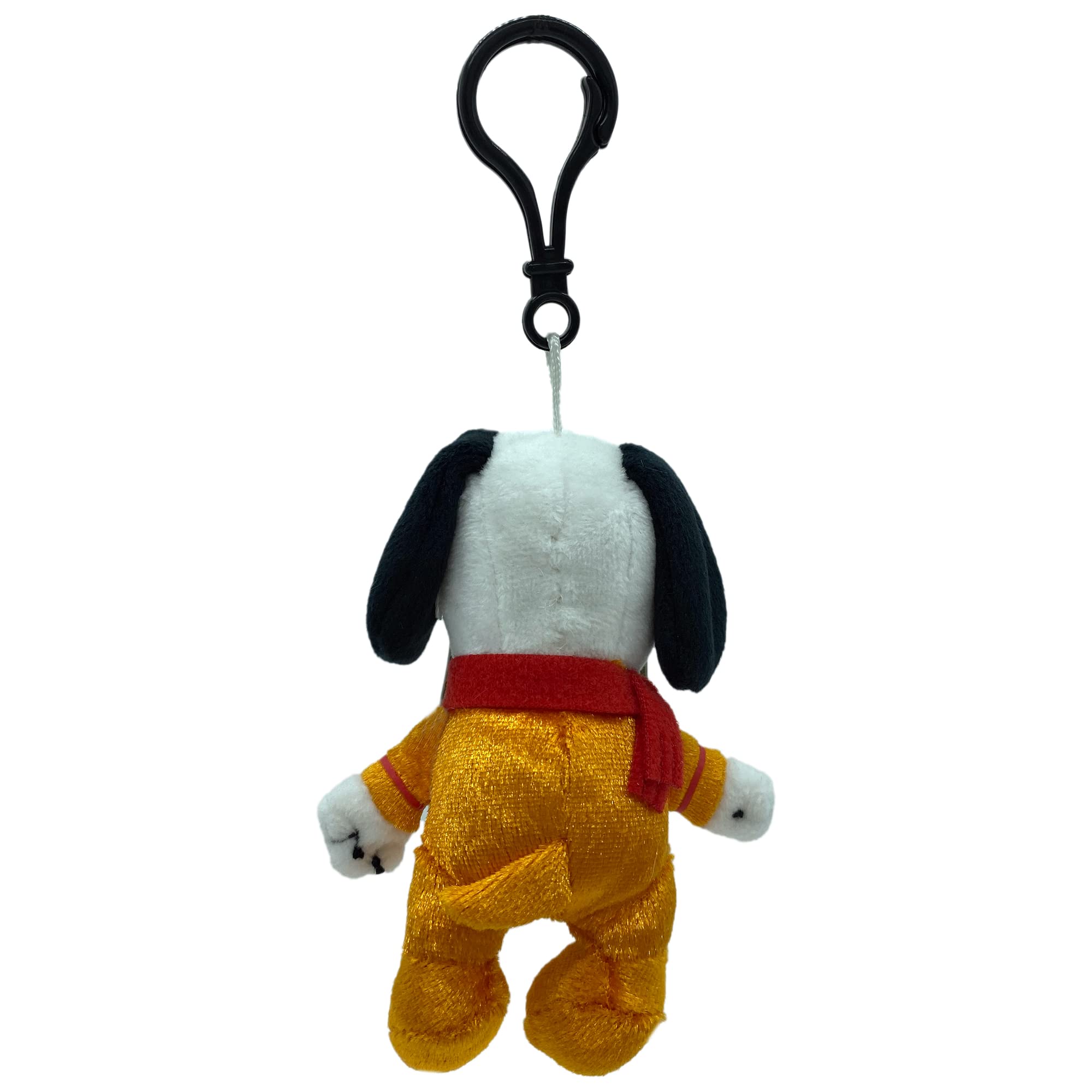 JINX Snoopy in Space Snoopy in Orange Astronaut Suit Clipsters Toy, 4-in Plush Hangers from Apple TV+ Series for Fans Ages 3+