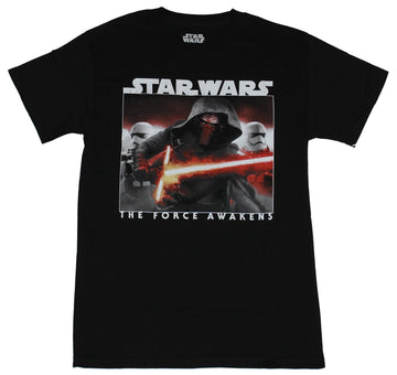 Star Wars Force Awakens  Mens T-Shirt - Boxed Full Color Kylo Ren and Troopers