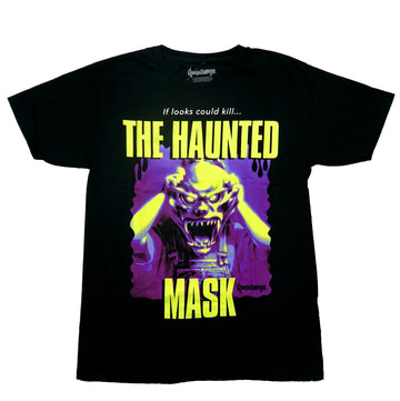Goosebumps Mens T-Shirt - Child Holding The Haunted Mask If looks could kill