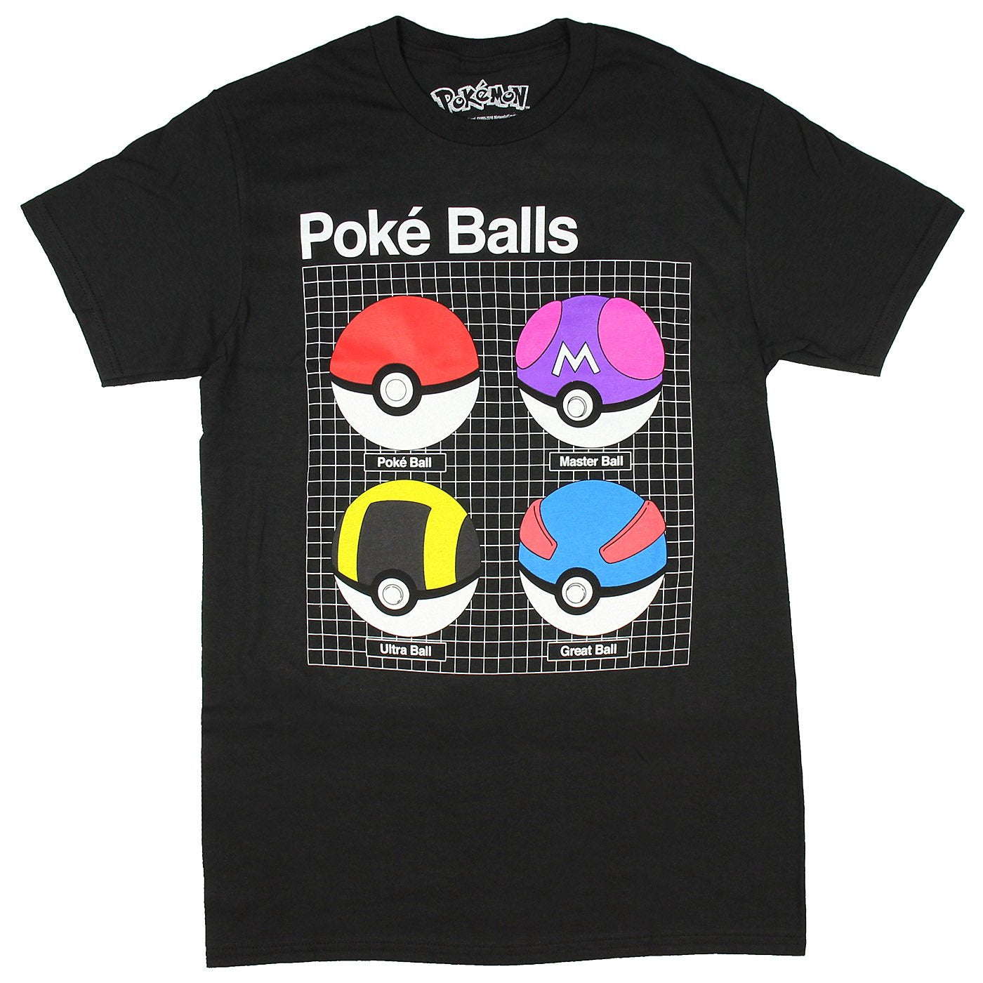 Pokemon Mens T-Shirt -  Four Poke Ball Collection Image