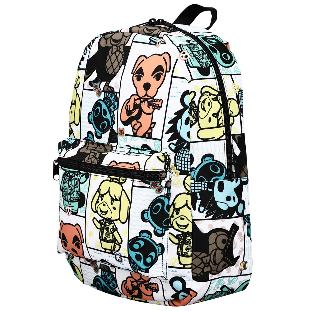 Animal Crossing Online Video Game Tile Print Sublimated Laptop Backpack