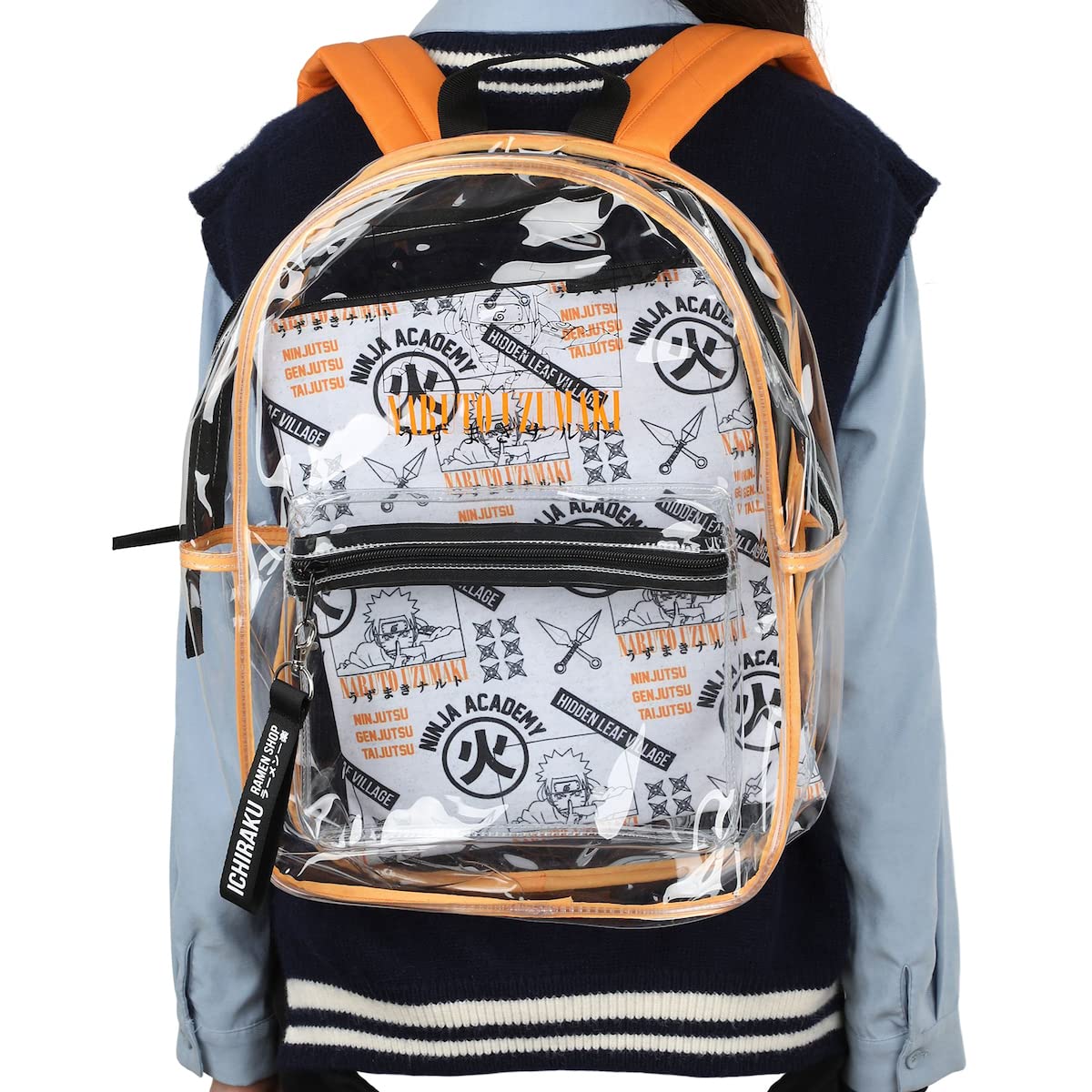 Naruto Shippuden 17" Clear Plastic Backpack with Removable Laptop Pocket