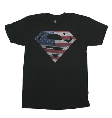 Superman Mens T-Shirt - American Flag Classic Superman Logo