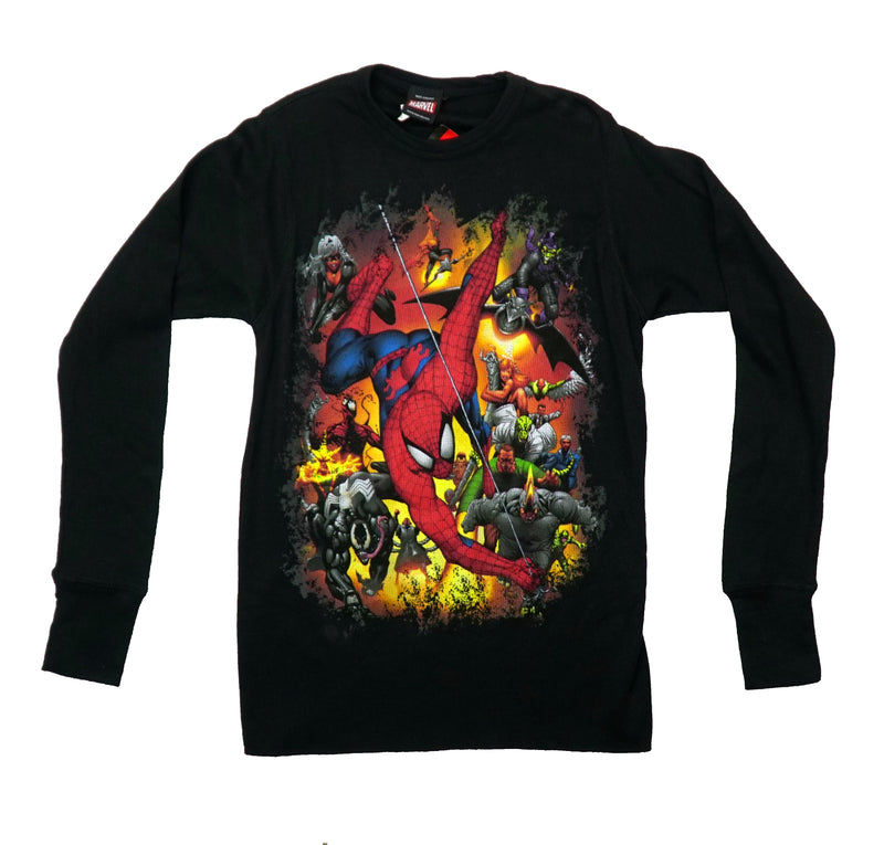 Spider-Man Thermal Long Sleeve Mens Shirt -  Spidey Big Chase