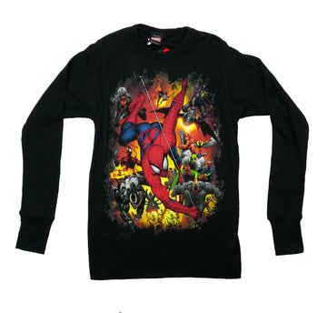 Spider-Man Thermal Long Sleeve Mens Shirt -  Spidey Big Chase