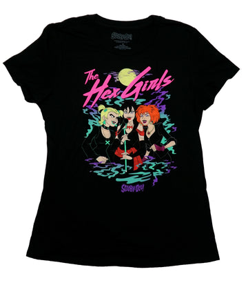 Scooby-Doo Girls Juniors T-Shirt -  The Hex Girls Singing Into Mic Under Moon
