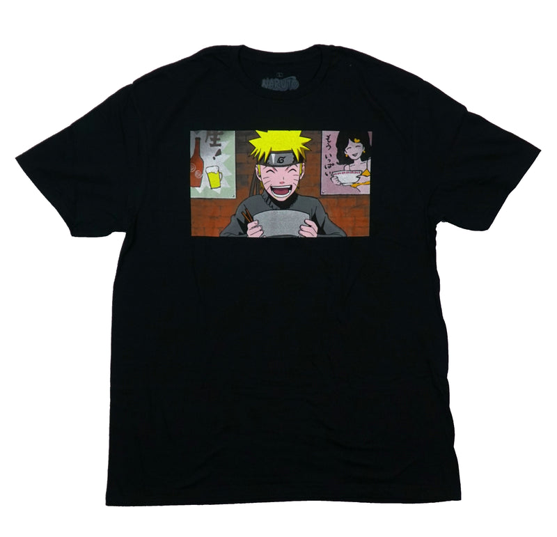 Naruto Shippuden Mens T-Shirt - Ramen Shop Logo Back Naruto Eating