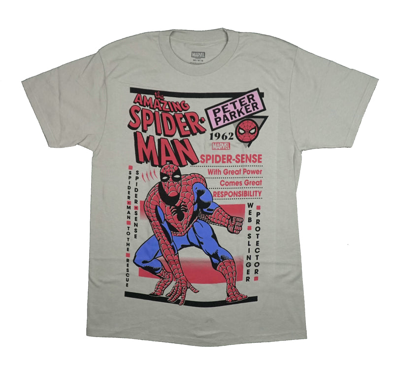 Spider-Man Mens T-Shirt - Peter Parker 1962 Power Comes Responsibility