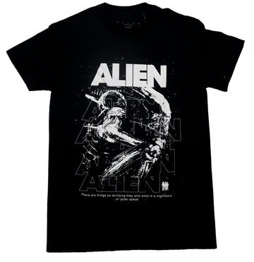 Alien Mens T-Shirt - Image Over Repeat Name There are things so terrifying