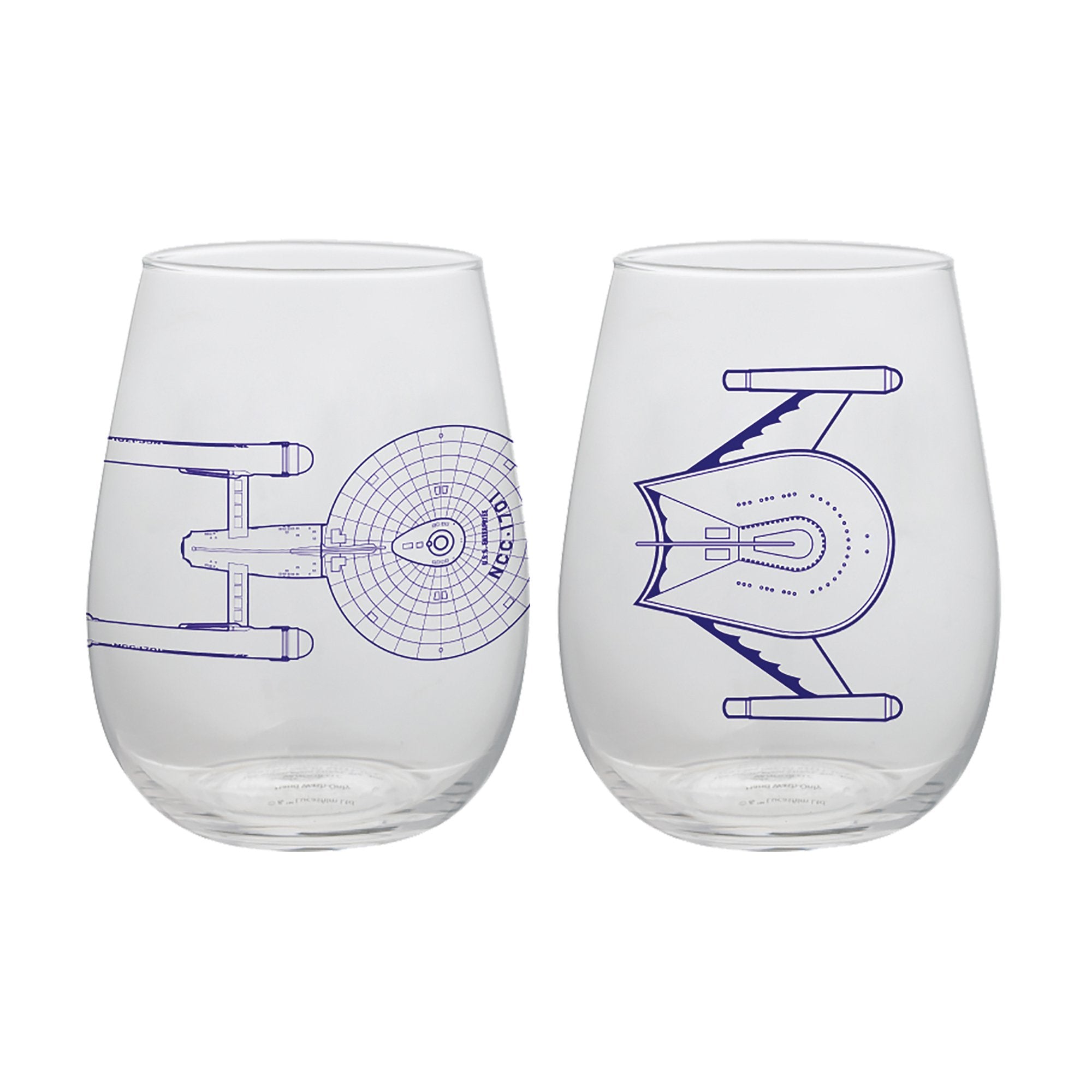 Vandor Star Trek 18 Ounce Contour Glass Tumblers, 2 Piece Set (80112)