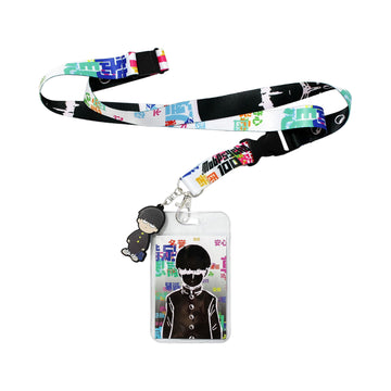 Mob Psycho 100 Merch ID Badge Holder Lanyard Keychain Lanyard w/Rubber Pendant