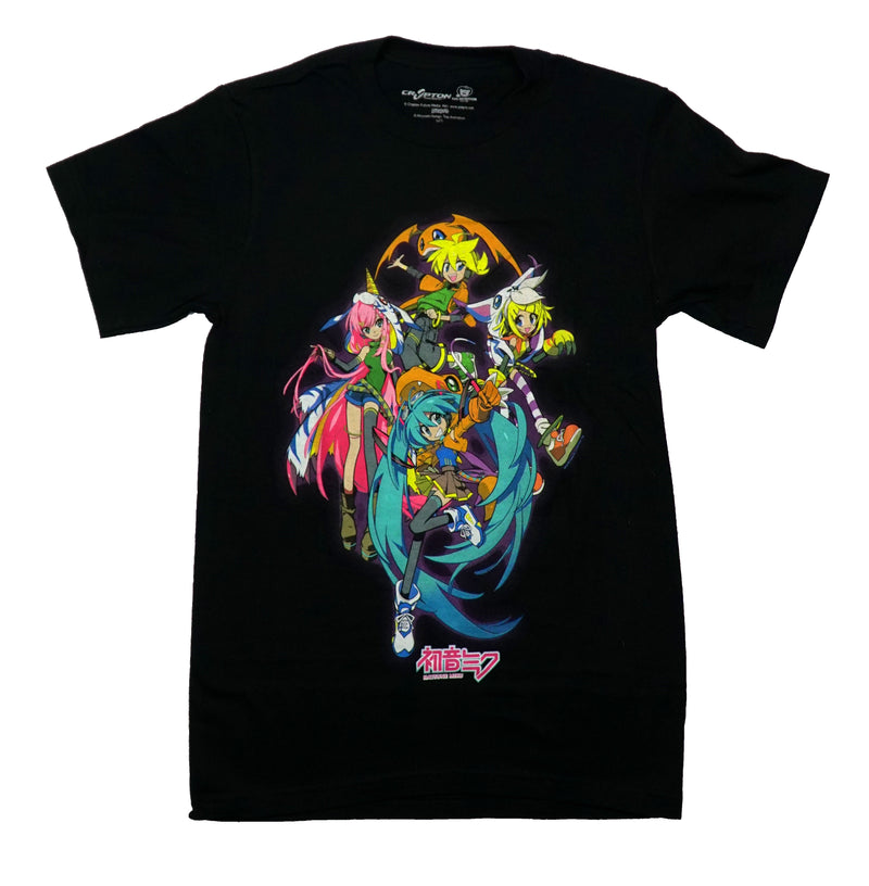 Crypton Hatsune Miku Mens T-Shirt - Cast over Pink Kanji