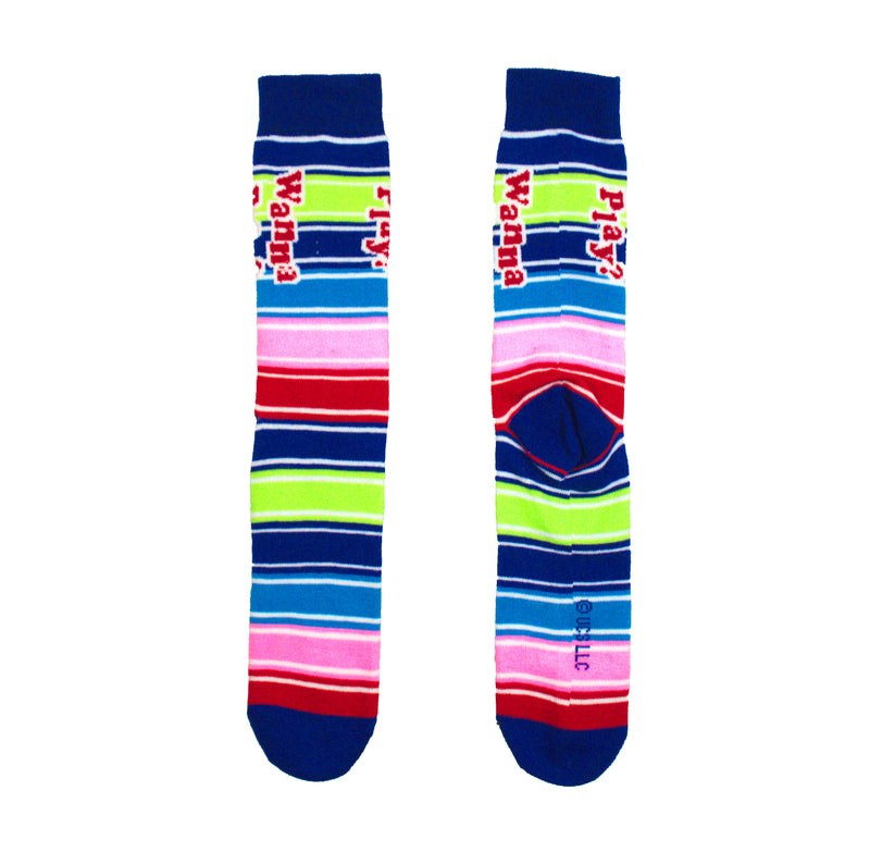 Child's Play "Wanna Play?" striped Men's Crew sock