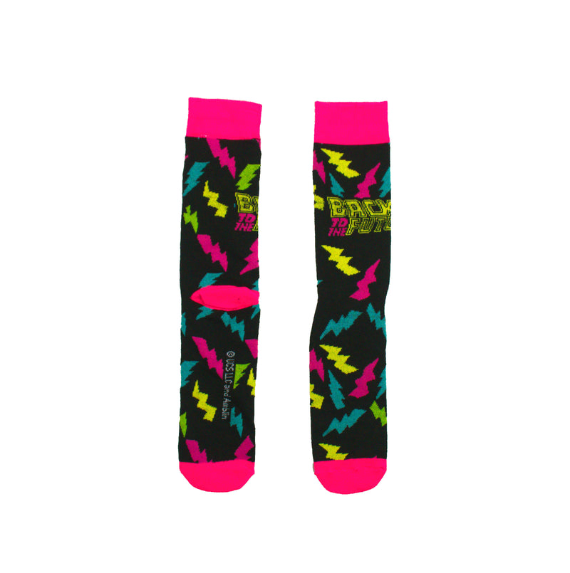 Back To The Future Retro Title Logo w/ Lightening Bolts Men's Crew sock