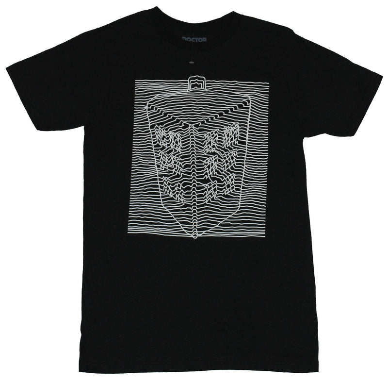 Doctor Who Mens T-Shirt - Wavy lined Public  Callbox Time Machine Image