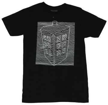 Doctor Who Mens T-Shirt - Wavy lined Public  Callbox Time Machine Image