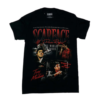 Scarface Mens T-Shirt - Move Scenes and Quotes The World Is Yours