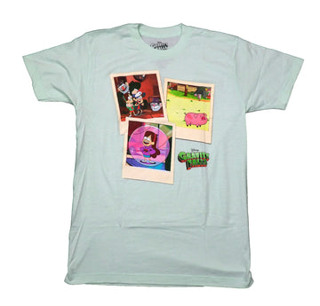 Gravity Falls Mens T-Shirt - 3 Polaroid Pictures of Characters