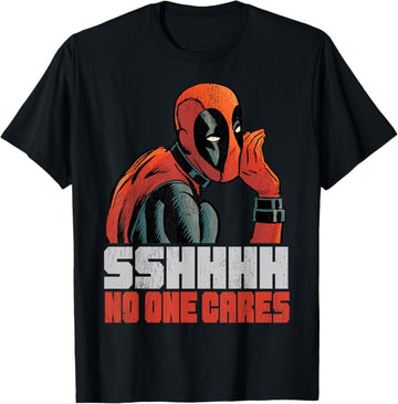 Deadpool Mens T-Shirt - Sshhhh No One Cares Talking Deadpool