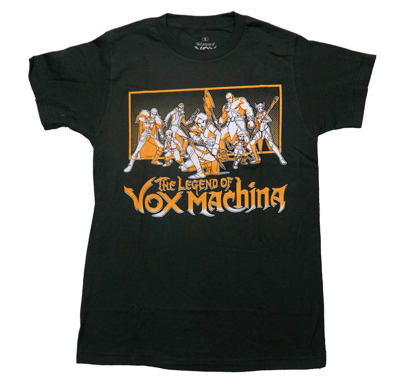 The Legend of Vox Machina Mens T-Shirt - Fighting Cast Pose Over Name