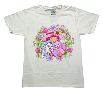Strawberry ShortcakeMens T-Shirt - Among Flowers with Pupcake & Custard