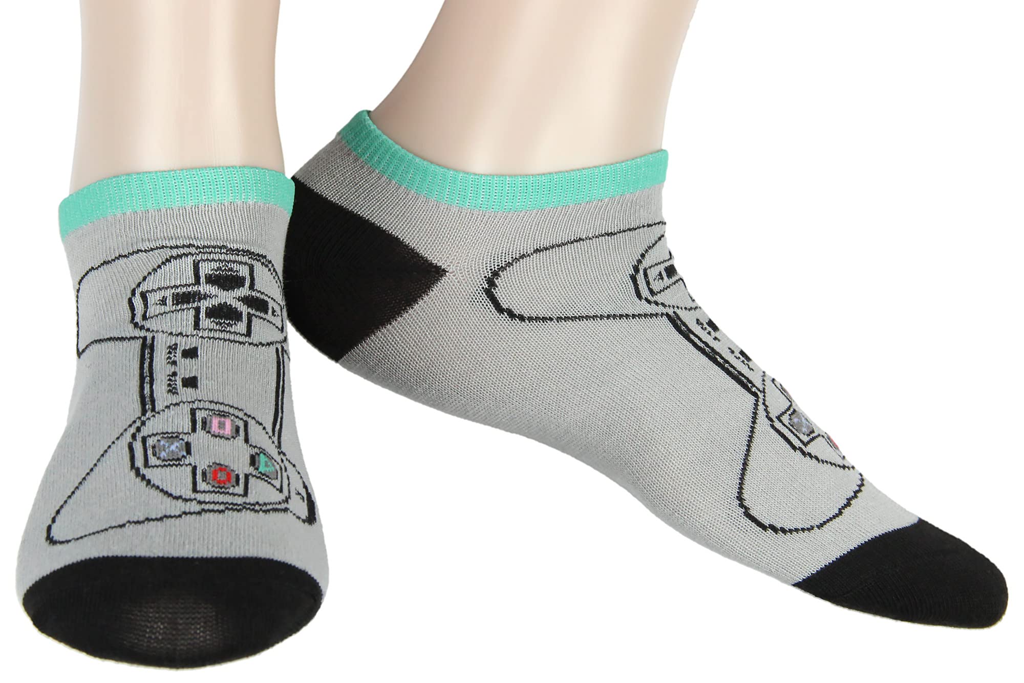 Bioworld PlayStation Adult Logo Icon Controller 3 Pack No Show Ankle Socks