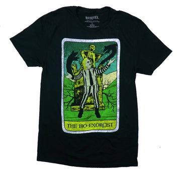 Beetlejuice Mens T-Shirt -  Bio-Exorcist Distressed Tarot Card