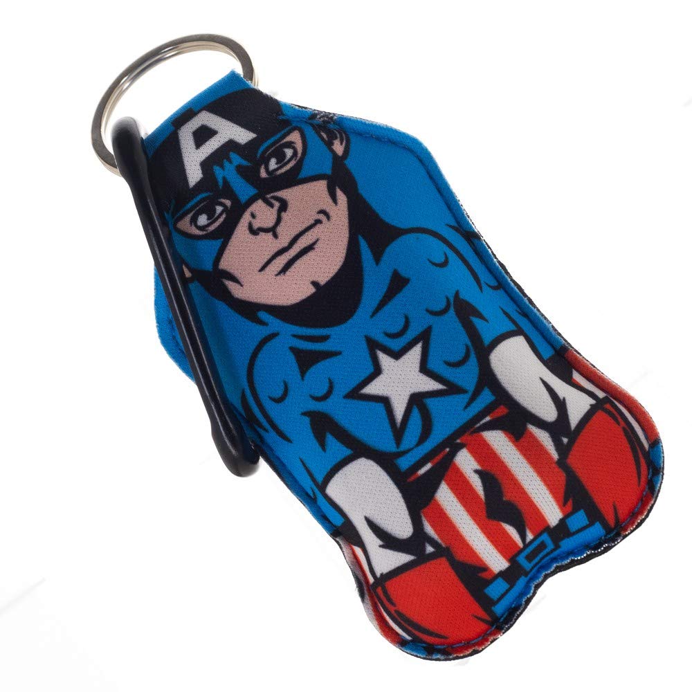 Captain America Keychain with Hand Sanitizer Bottle Holder