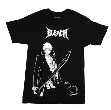 Bleach Mens T-Shirt - White Outlined Ichigo Holding Sword  Razor Blade