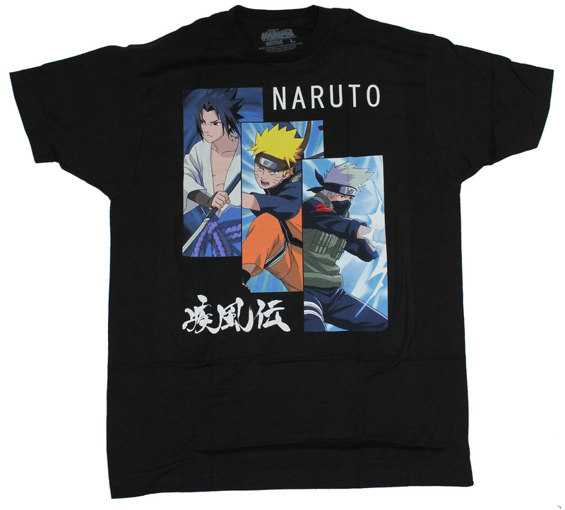 Naruto Shippenden Mens T-Shirt - Colorful Multi Character Panels