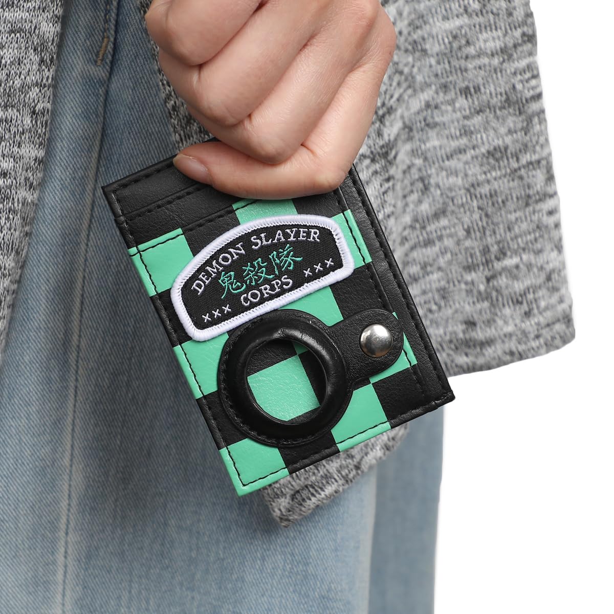 Bioworld Demon Slayer Corps Men's Black & Green Tracker Pouch Wallet