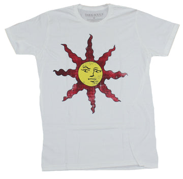 Dark Souls Mens T-Shirt - Distressed Red Yellow Sun Image