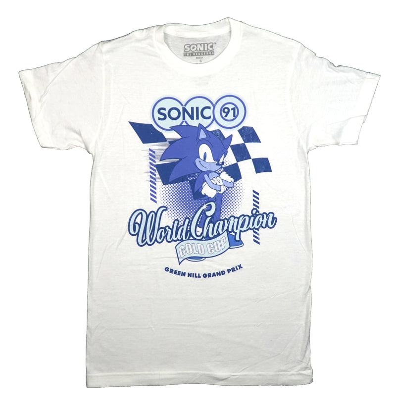 Sonic the Hedgehog Mens T-Shirt - World Champion Green Hill Grand Prix