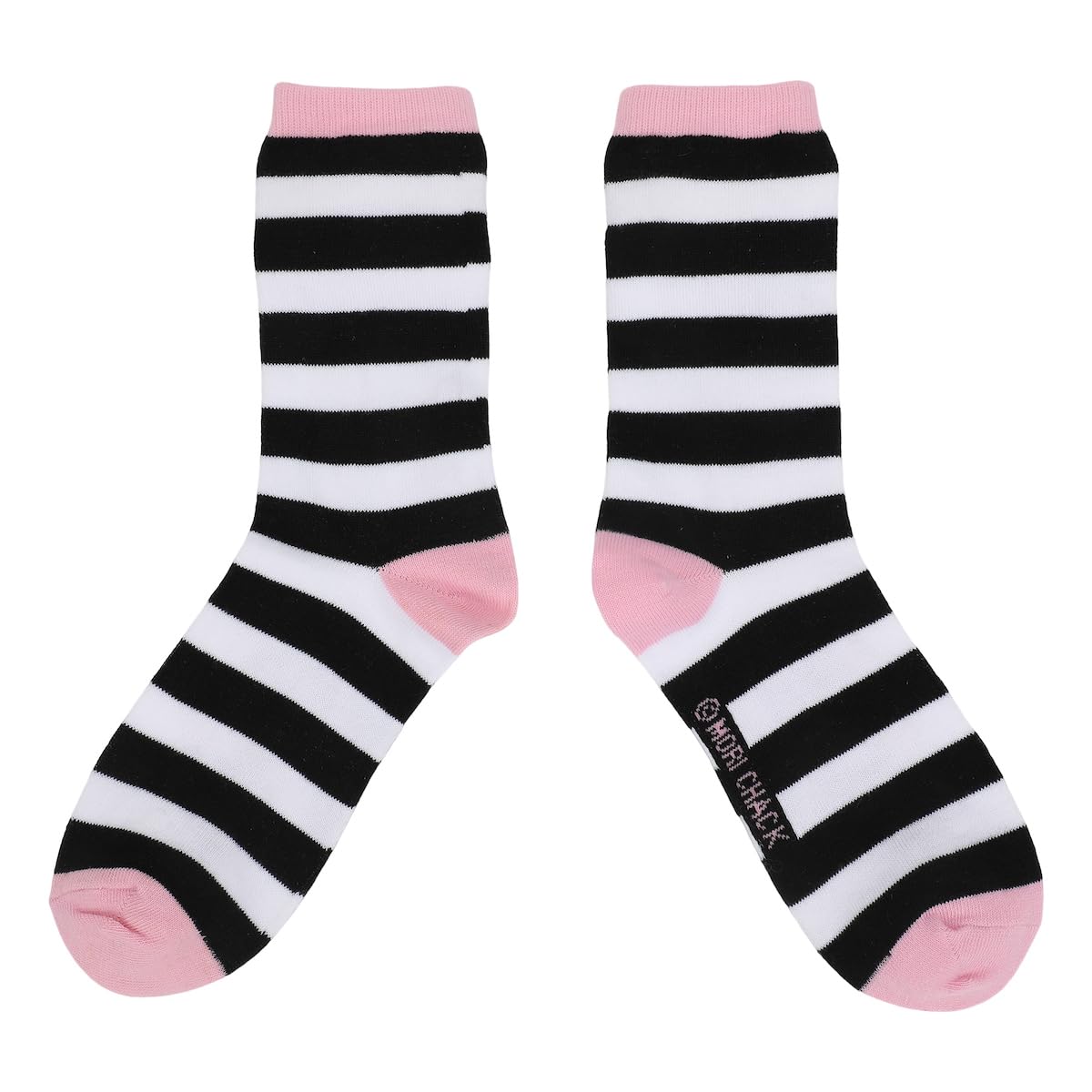 Bioworld Gloomy Bear Plush Character Head Attachments Adult Black & White Striped Casual Crew Socks