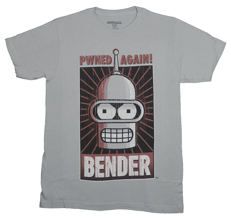 Futurama Mens T-Shirt - Pwned Again Gig Bender Face Image - Inmyparentsbasement.com