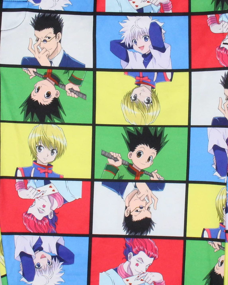 Hunter X Hunter Men's Gon Killua Kurapika Leorio Hisoka Character Grid Adult Lounge Bottoms Pajama Pants