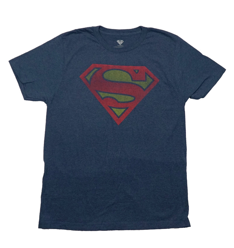 Superman Mens T-Shirt - Classic Distressed Superman Logo - Inmyparentsbasement.com