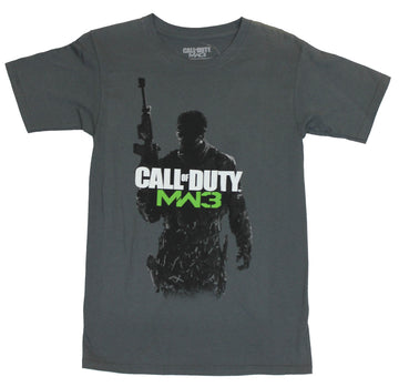 Call of Duty MW3 Mens T-Shirt -  Classic Game Logo Silhouetted Solider Image