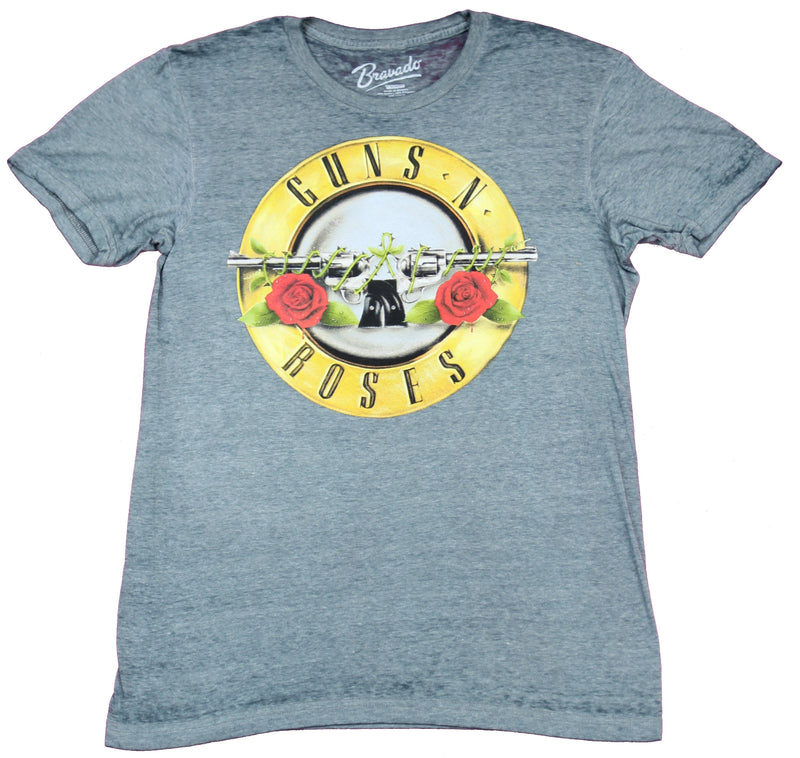 Guns & Roses Mens T-Shirt - Double Pistol Rose Circle Logo