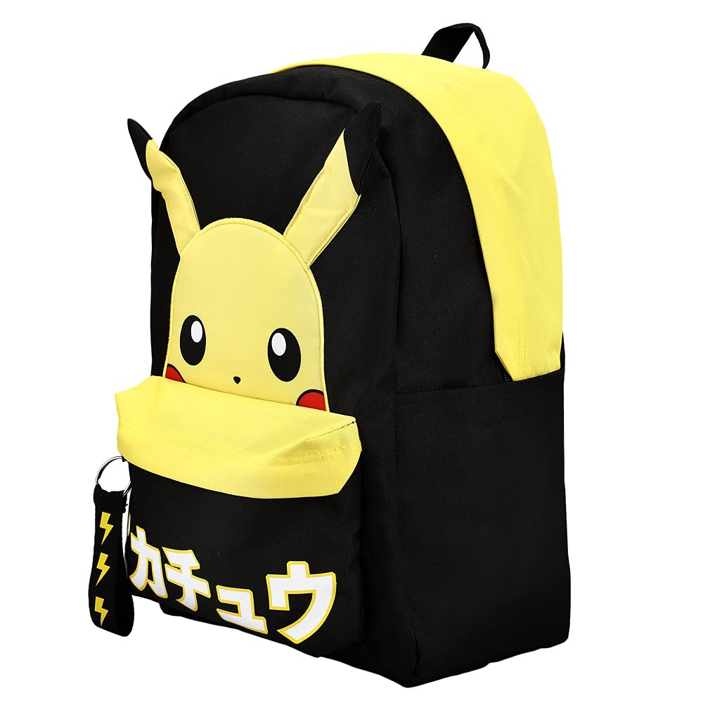 Pokemon Pikachu Anime Cartoon Yellow & Black Polyester Tech Backpack